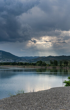 Summer landscape of Lisi lake recreation zone in Tbilisi, Georgi