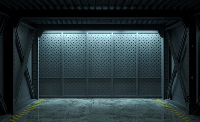 Fototapeta premium Underground bunker or subway station or factory