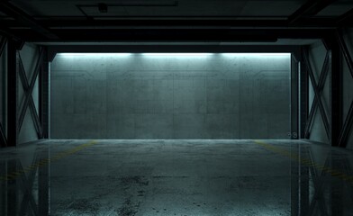 Fototapeta premium Underground bunker or subway station or factory
