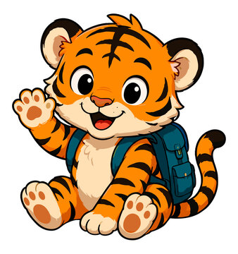 A beautiful chibi tiger  vector in unique Style....