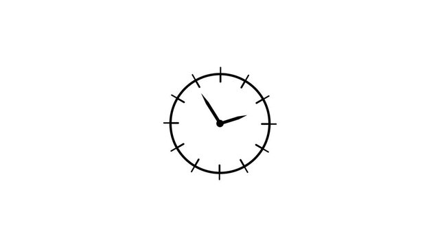 Abstract analog face clock icon .Analog wall clock icon ,neon sing clock icon animation on background.