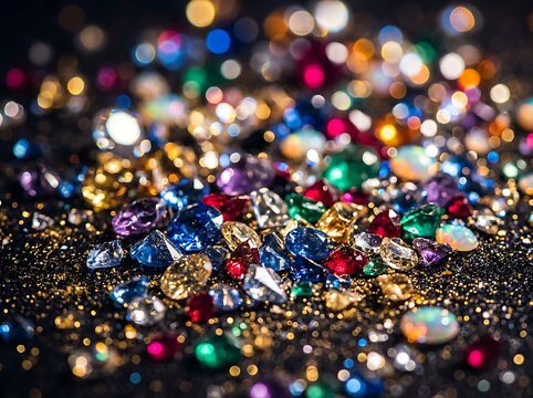 Vibrant bokeh lights background with colorful blur.