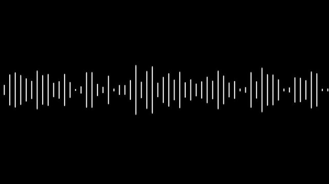 Sound wave audio spectrum black background, White line audio wave visualization on transparent background,
Audio visualization- Podcast sound waves for online audio streaming.
