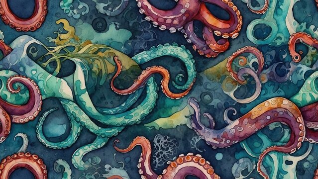 Pattern tentacle octopus drawing illustration 