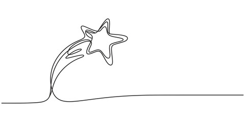 Continuous single line drawing of a shooting star © Simanto