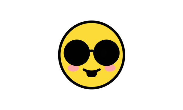 Yellow nerd emoji face with black glasses and buck teeth