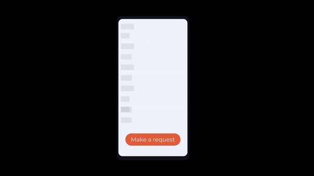 Make a request button icon animation. Alpha matte with transparent background with 4K Resolution.
