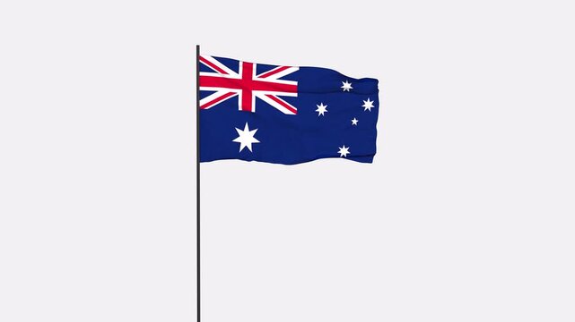Australia Flag Animation 4K Transparent Background with Alpha Channel