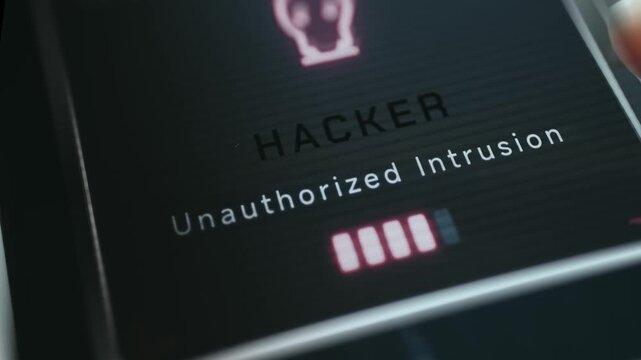 Red skull icon representing hacker activity and cyber crime