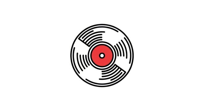 Vinyl record icon music symbol.