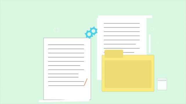 Important file copy writing for personal use, write your text concept, animation clip