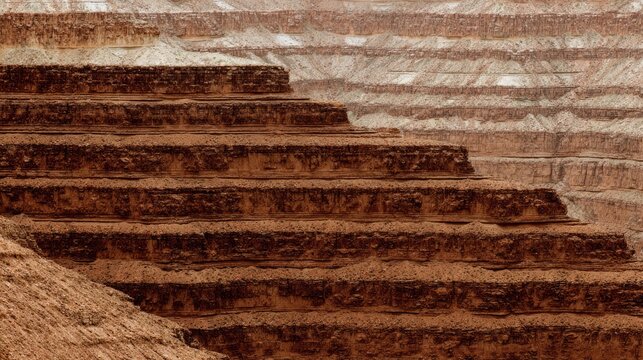 tonalite. Stepped rock layers in a canyon wall, desert landscape. travel magazines, destination branding, wall prints, designed for outdoor magazines and nature guides, used by graphic designers.
