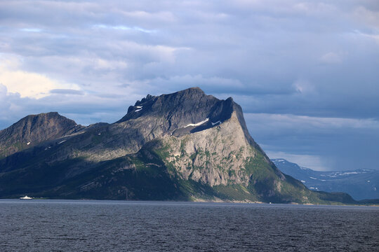 Picturesque mountain landscape on the Norwegian coast
