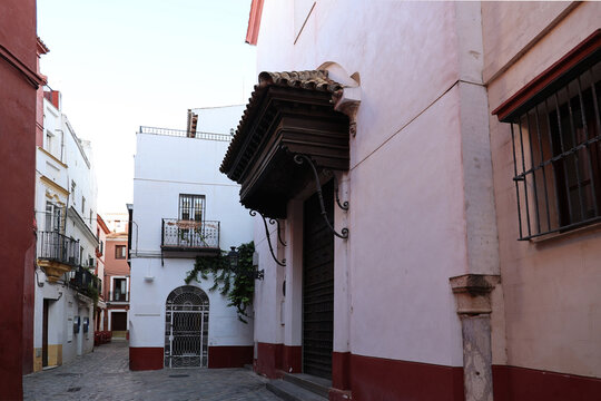 Alley in the old town of Macarena, Seville, Andalusia, Spain