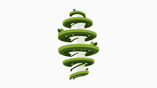 A stylized illustration of a white pillar wrapped in green spiral foliage