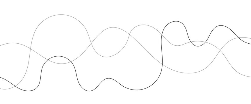 Technology abstract lines on white background. Undulate Grey Wave Swirl, frequency sound wave, twisted curve lines with blend effect
