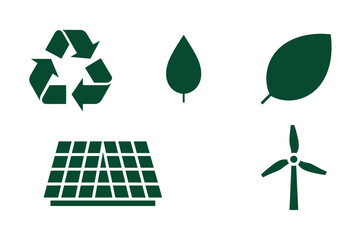 Obraz premium Sustainability icon collection for green energy themes