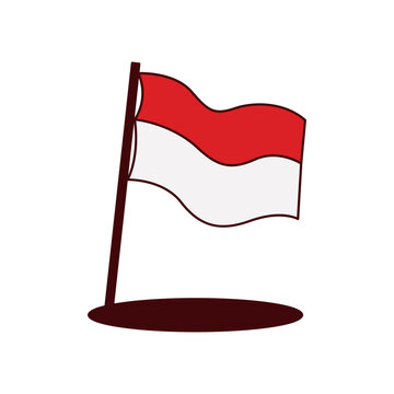 Indonesian flag illustrations