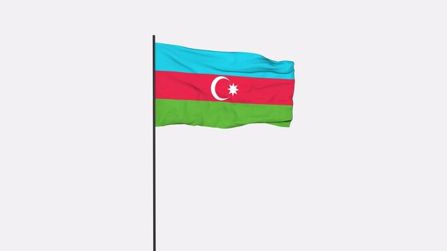 Azerbaijan Flag Animation 4K Transparent Background with Alpha Channel