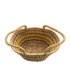 Obraz premium Woven brown basket with handles.