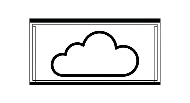 Minimalist Cloud Icon in a Frame - Simple, Clean, and Modern Graphic Element