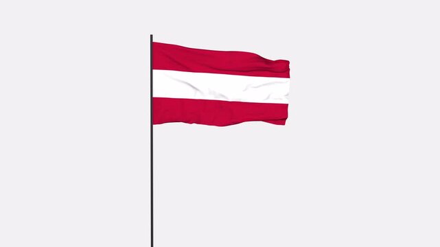 Austria Flag Animation 4K Transparent Background with Alpha Channel