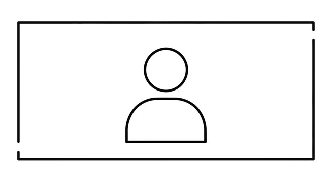 Simple User Icon Inside a Rectangle Frame, Minimalist Graphic Design Element