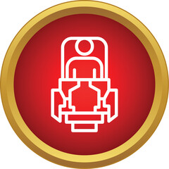 Naklejka premium Driver sitting in a formula one racing car, a simple line art icon