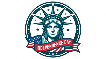 Fototapeta premium Independence day symbol with statue of liberty