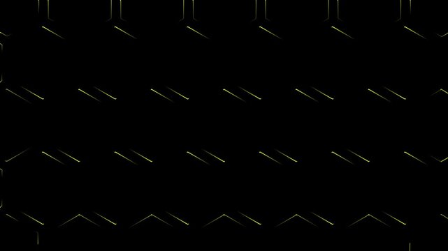 Yellow Neon Glowing Hexagon Grid Abstract Sci-Fi Cyberpunk Tech Loop Motion Graphics Background VJ