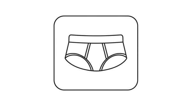 Underwear Icon Line Art: Briefs, Menswear, Simple Graphic Symbol