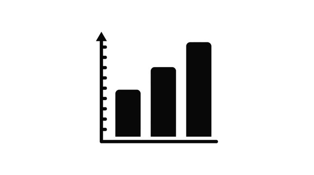 Bar graph with increasing columns black silhouette