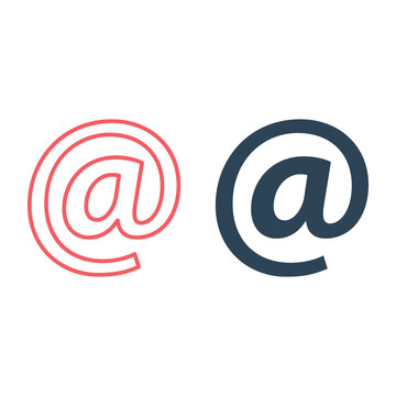 at sign icon email address sign icons set