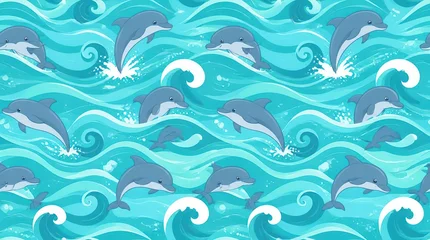 seamless pattern with waves © alvian
