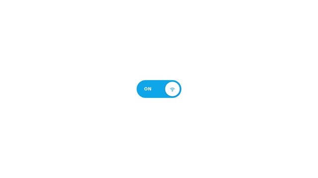 A blue toggle switch set to the on position on a white background.