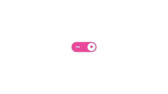 A pink toggle switch with a heart icon set to the on position.