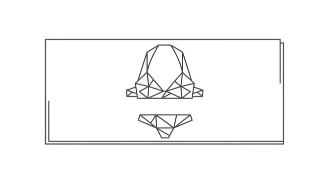 Geometric Bikini Line Art Icon: Minimalist Swimwear Design