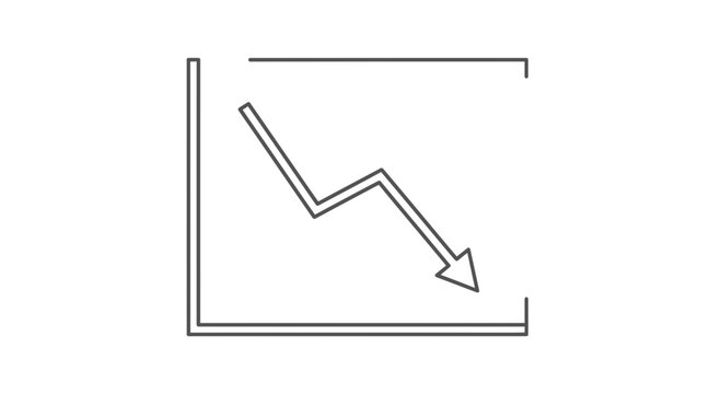Graph showing a downward trend with an arrow indicating decline