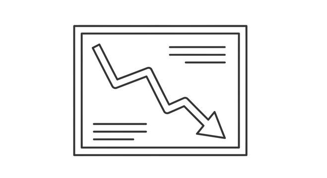 Graph showing a sharp downward trend with an arrow indicating decline, representing financial loss or failure.