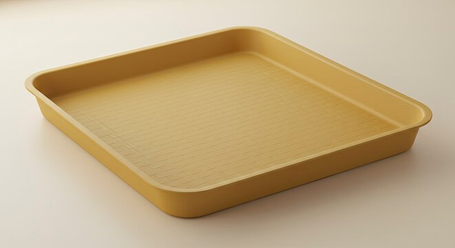 Yellow Square Baking Tray with Textured Interior