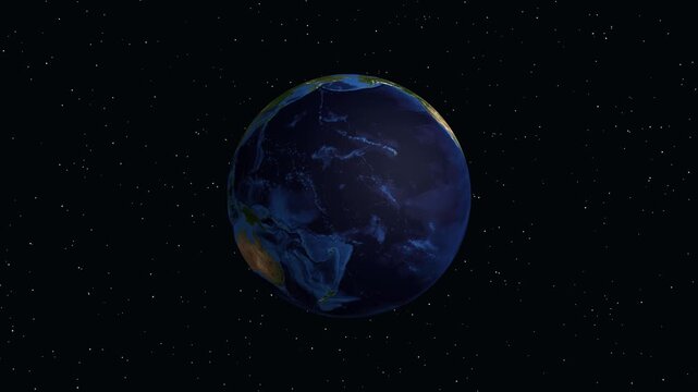 Animated Globe Zooming into Jayapura City in Papua Indonesia