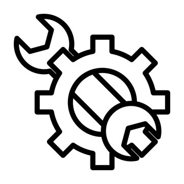 Mechanical Engineering Vector Line Icon Design