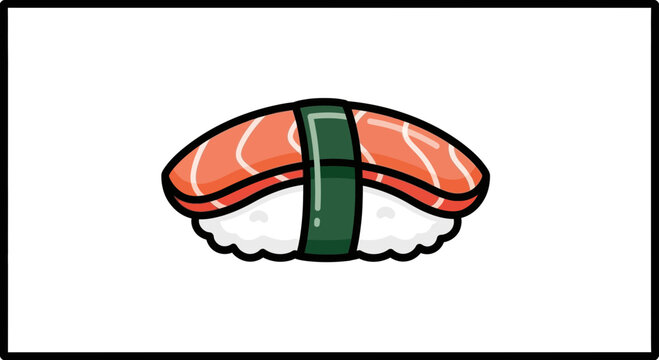 Delicious Salmon Nigiri Sushi, Japanese Cuisine, Fresh Seafood on Rice