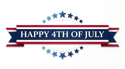 Obraz premium Happy 4th of July celebration banner with stars