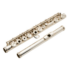 Obraz premium Flute Instrument Musical Brass Silver.