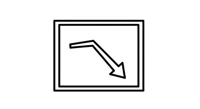 Falling Arrow Chart Icon Representing Decline and Loss