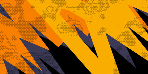 Abstract urban graffiti background with geometric triangles, grunge spray paint splash, and lightning lines. Chaotic vector pattern for modern street art. © Siti