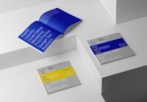 Three Square Magazine Mockups