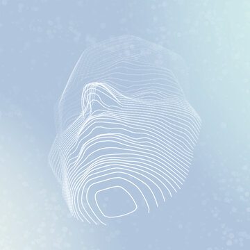 Futuristic ai avatar head with augmented reality interface overlay