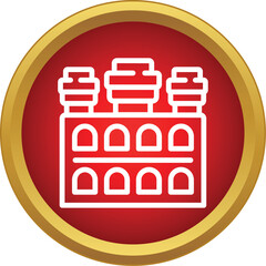 Naklejka premium Castle icon showcasing classic architectural elements for protection and history